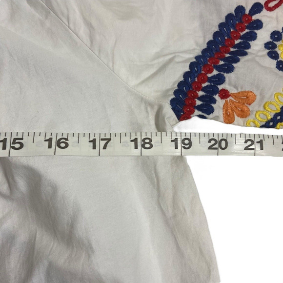 Romeo + Juliet Mexican Embroidered Off‎ the Shoulder Top Size L Boho Cottagecore - Picture 11 of 14